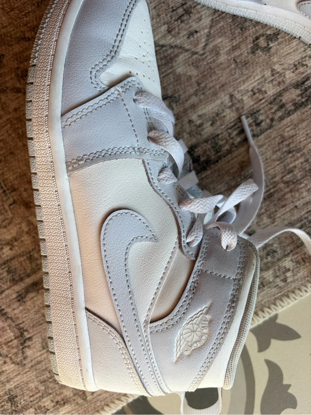 Jordan Kids White High Top Sneakers with Swoosh